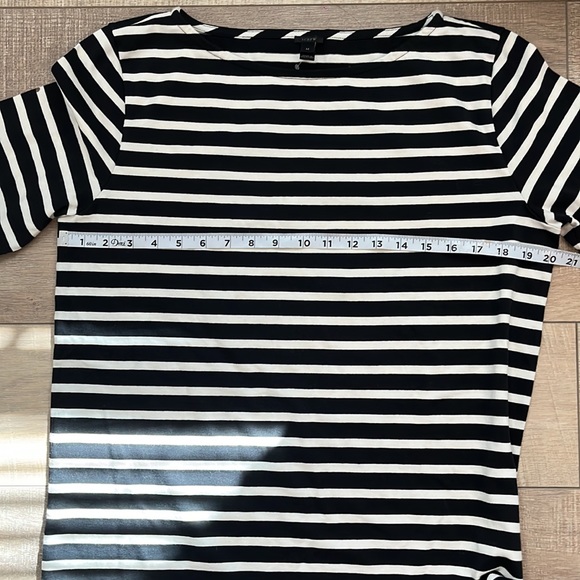 J Crew black and white stripe 3/4 sleeve with lace detail soft and stretchy M - Picture 8 of 10